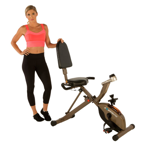 Exerpeutic 400lb Maximum Capacity Folding Foldable Recumbent Exercise Bike