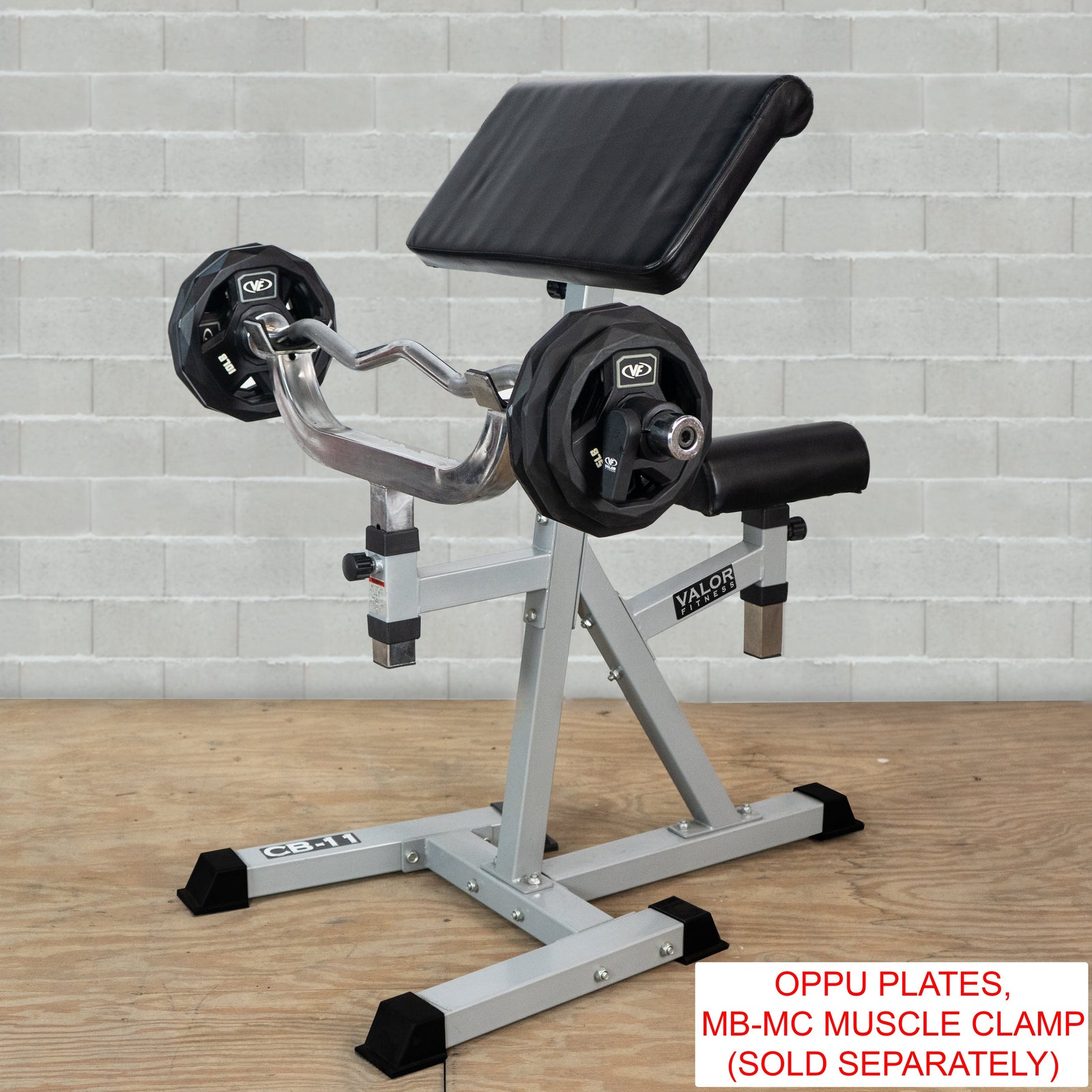 Fitness CB-11 Standing Arm Curl Station for Strength Training w/Pivot and Contoured Arm Rest