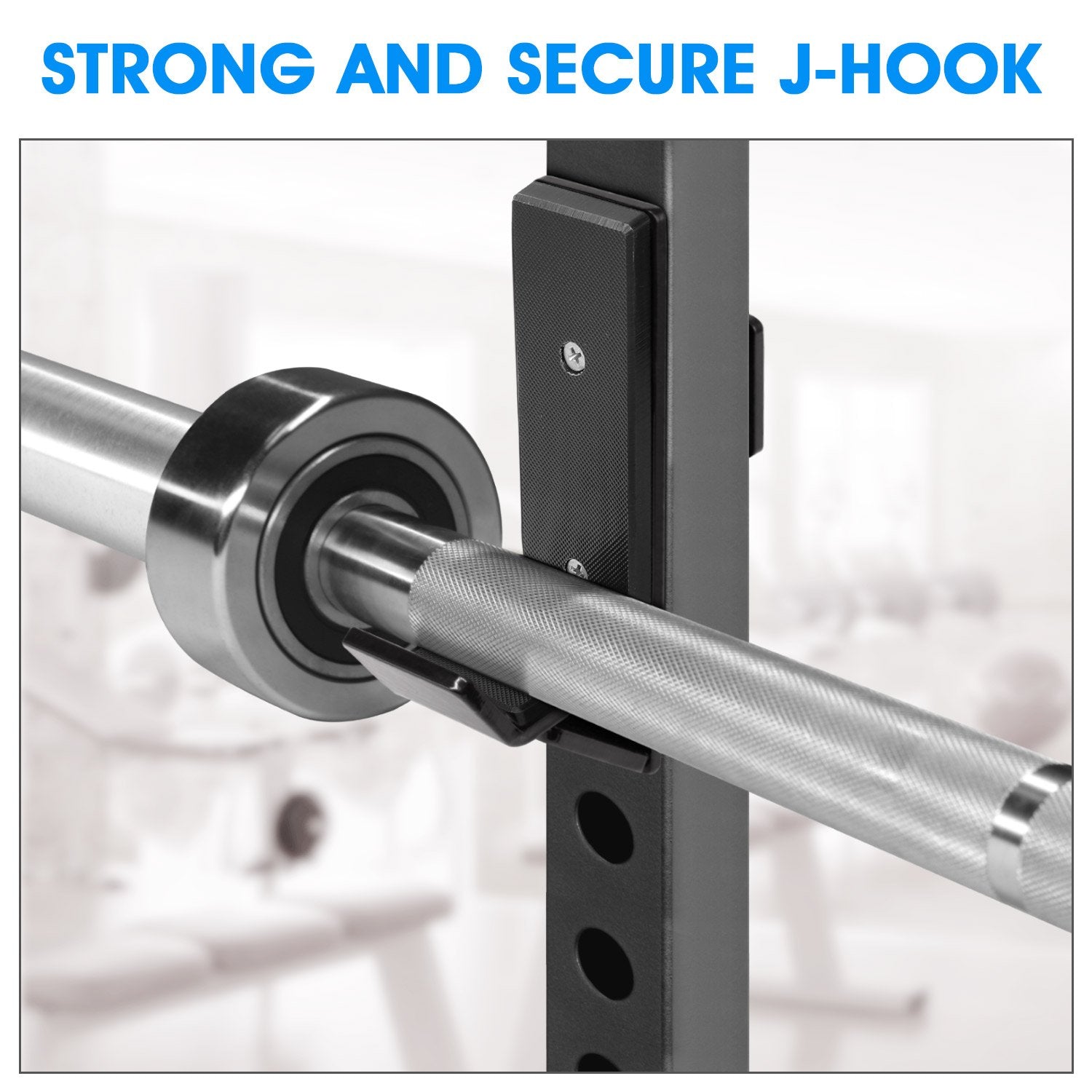 Pair of J Hooks for Power Rack, Squat Rack – J Hook Weight Rack (2 inch Square Tube)
