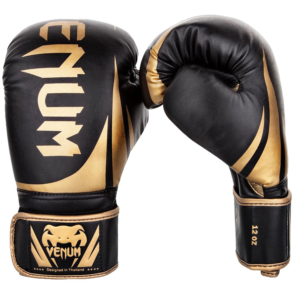 Venum Challenger 2.0 Hook and Loop Training Boxing Gloves - 16 oz. - Black/Gold