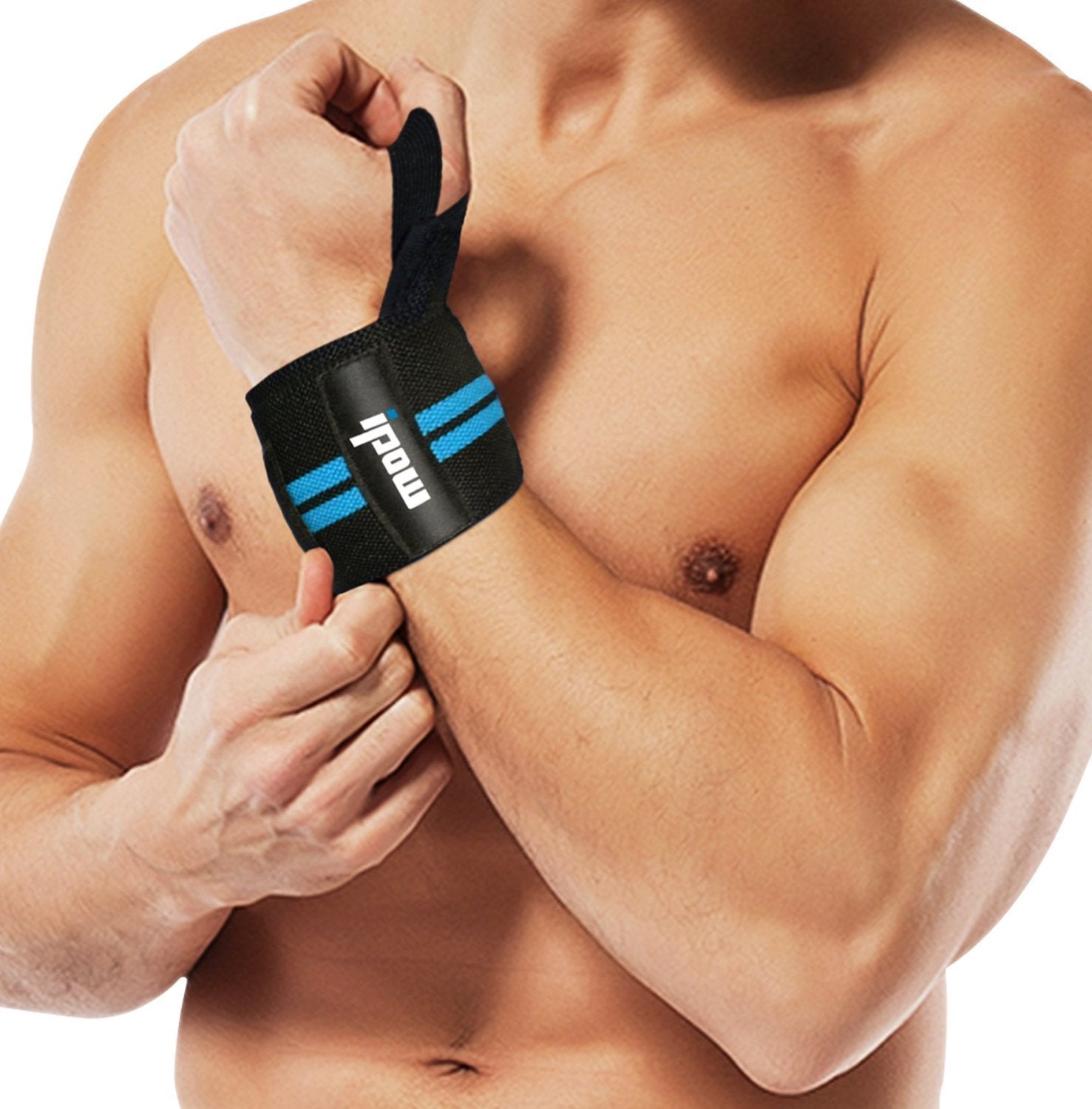 Wrist Strap 18.5" Men & Women Weight Lifting Neoprene Compression Wrist Brace with Thumb Loops, Wrist Band Workout Athletic Basketball Wrist Support, 2 Pack