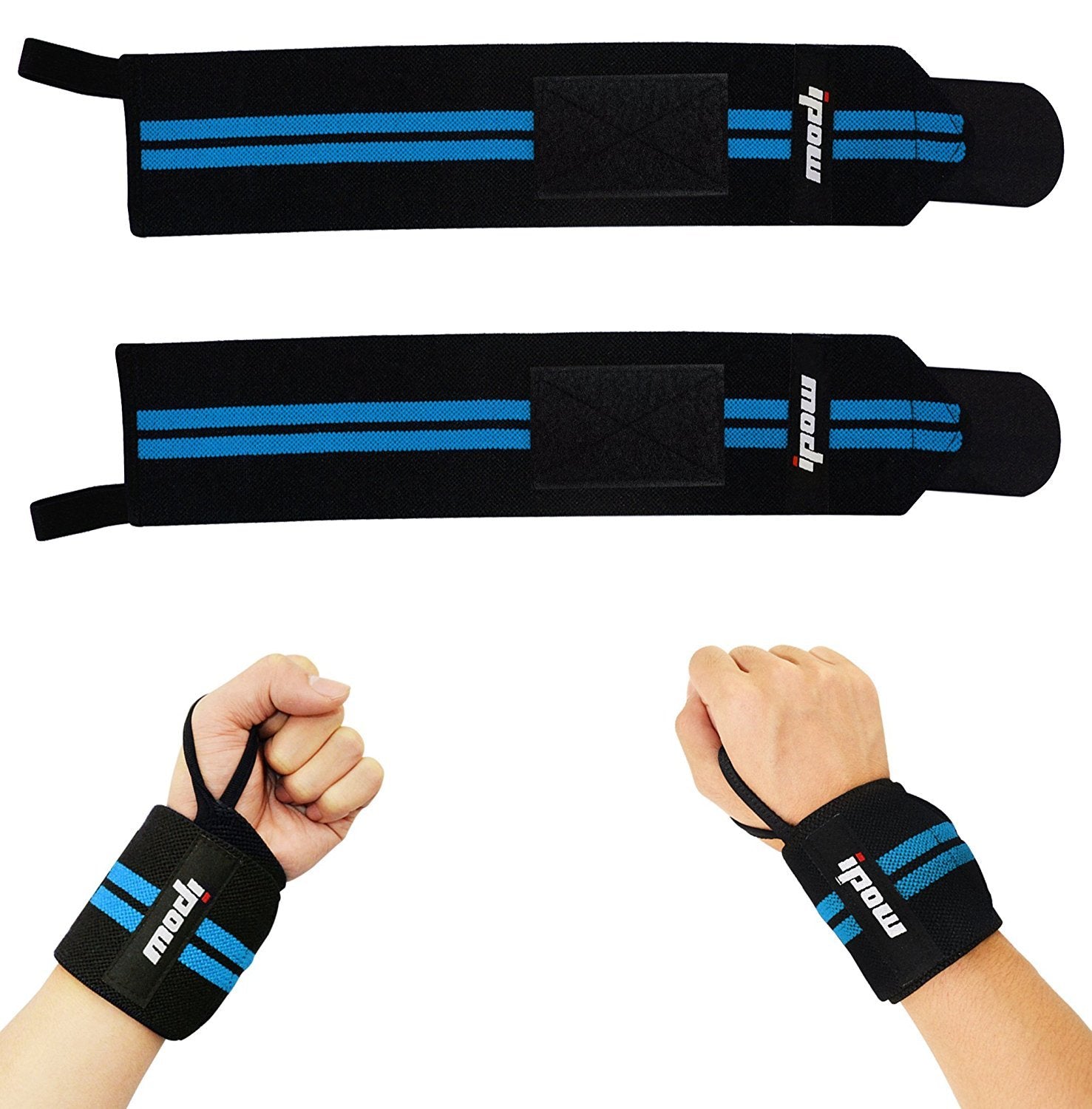 Wrist Strap 18.5" Men & Women Weight Lifting Neoprene Compression Wrist Brace with Thumb Loops, Wrist Band Workout Athletic Basketball Wrist Support, 2 Pack