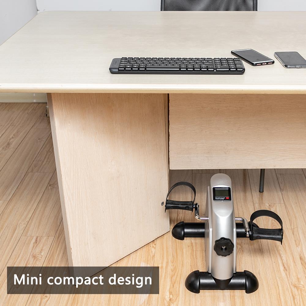Fitness Mini Under Desk Bike Cycle Elliptical Trainer, Portable Compact Bicycle Pedals Exerciser with LCD Display