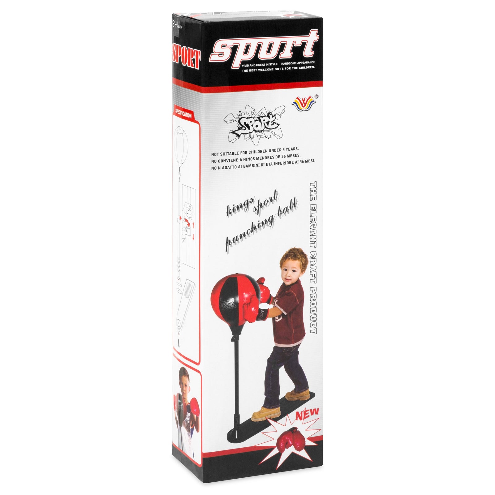 Best Choice Products Kids  Adjustable Standing Boxing Punching Bag Set w/ Spring, Metal Stand, Gloves