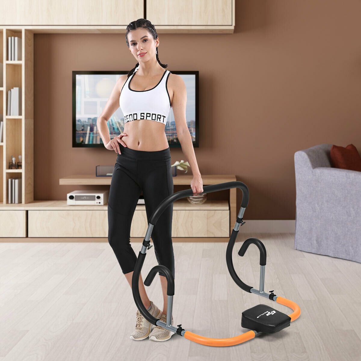  Fitness Crunch Abdominal Exercise Workout Machine for Glider Roller & Pushup