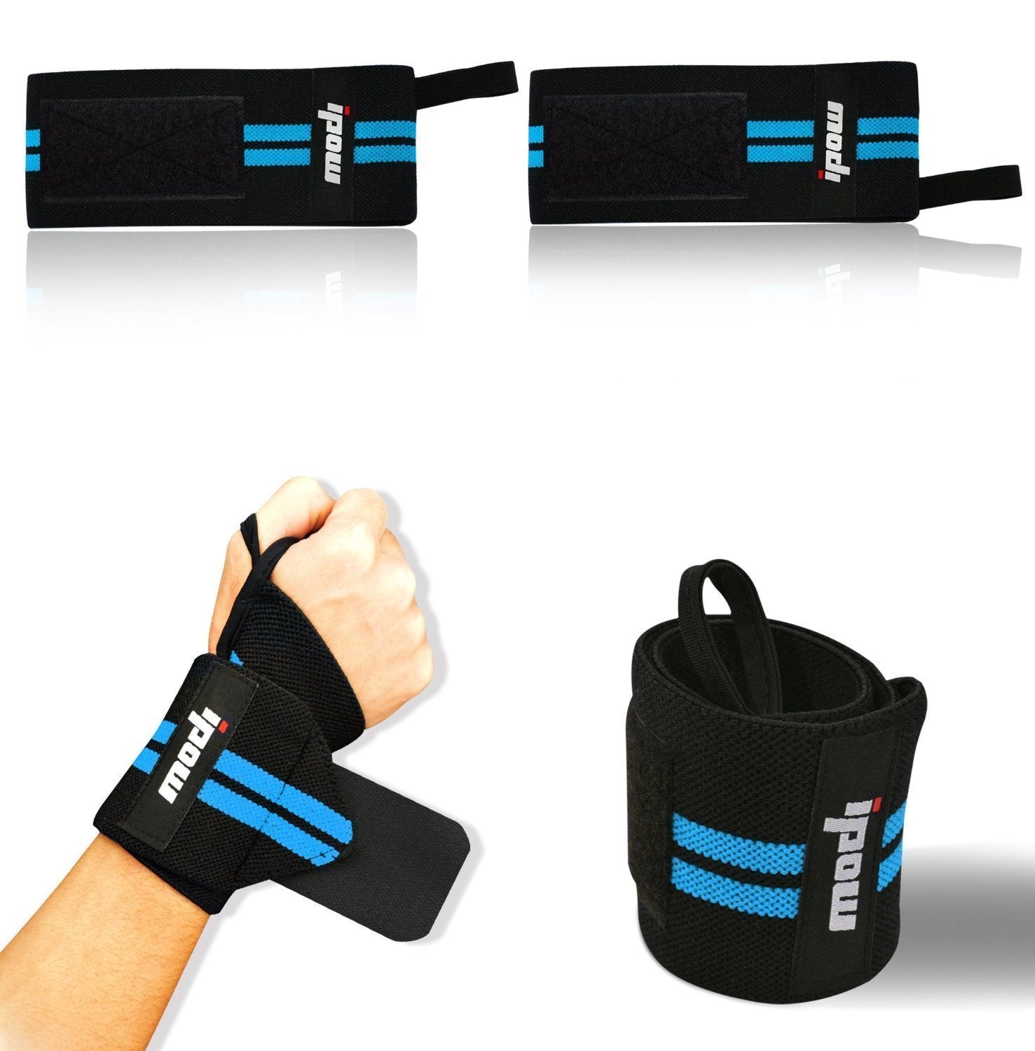 Wrist Strap 18.5" Men & Women Weight Lifting Neoprene Compression Wrist Brace with Thumb Loops, Wrist Band Workout Athletic Basketball Wrist Support, 2 Pack