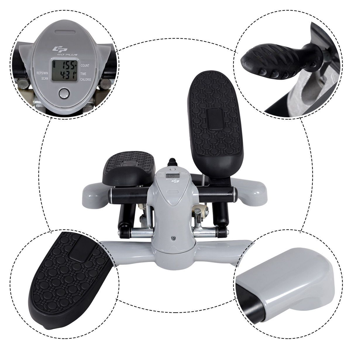 Goplus Aerobic Fitness Step Air Stair Climber Twister Stepper Exercise Machine