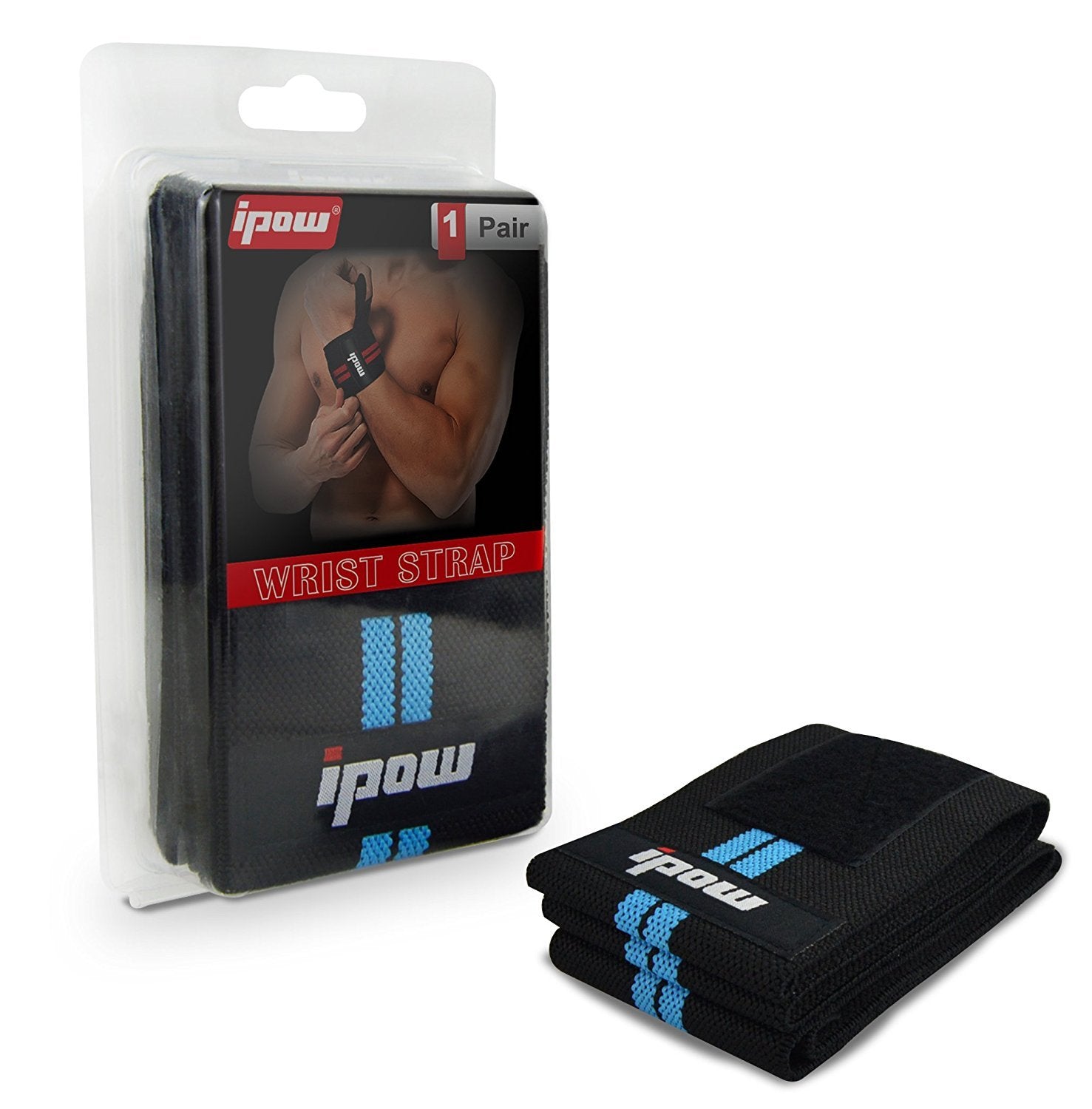 Wrist Strap 18.5" Men & Women Weight Lifting Neoprene Compression Wrist Brace with Thumb Loops, Wrist Band Workout Athletic Basketball Wrist Support, 2 Pack