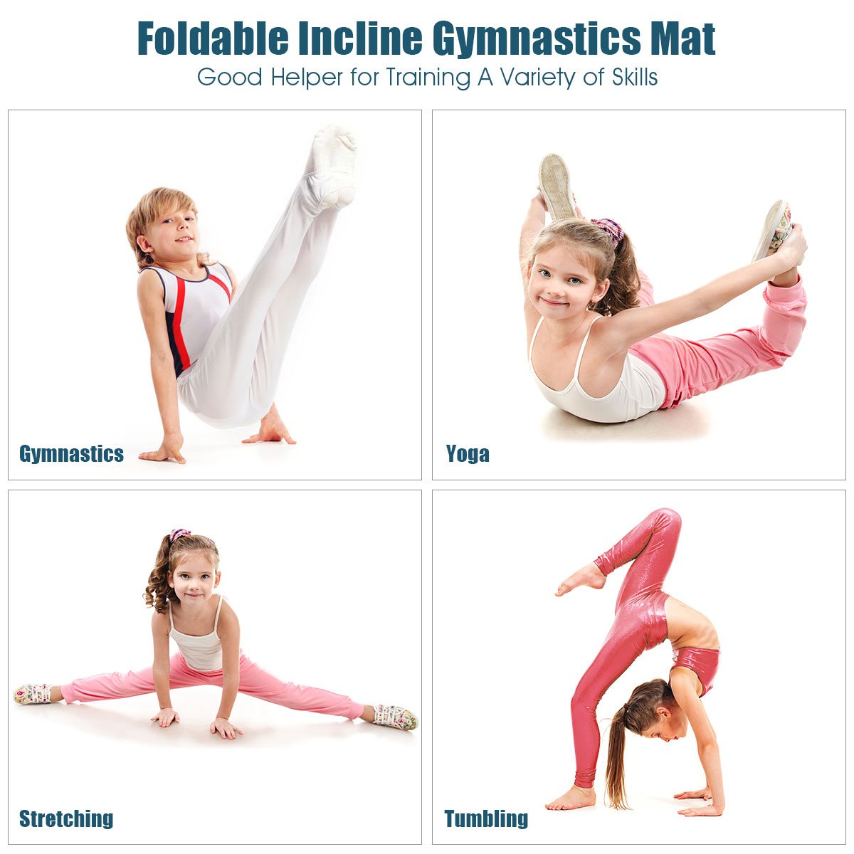 Incline Gymnastics Mat Yoga Wedge Ramp Gym Skill Shape 4 color
