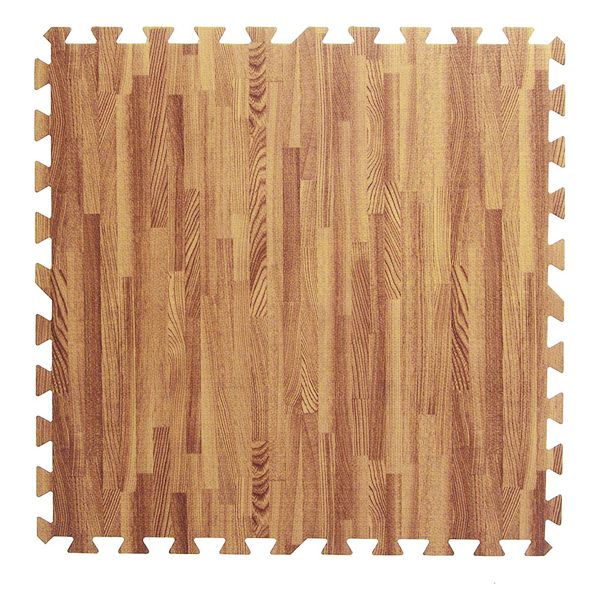 Interlocking EVA Foam Mat Cushion Flooring Tiles, Light Oak Pattern - Set of 25 (2' x 2') Covers 100 sq.ft. for Gym Workout Exercise