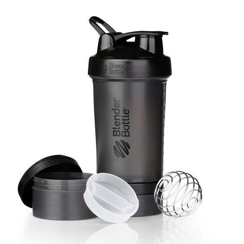 BlenderBottle 22oz ProStak Shaker with 2 Storage Jars FC New Black