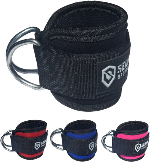 Padded Ankle Strap for Cable Machine Workout D-Ring Attachment Fits Men and Women
