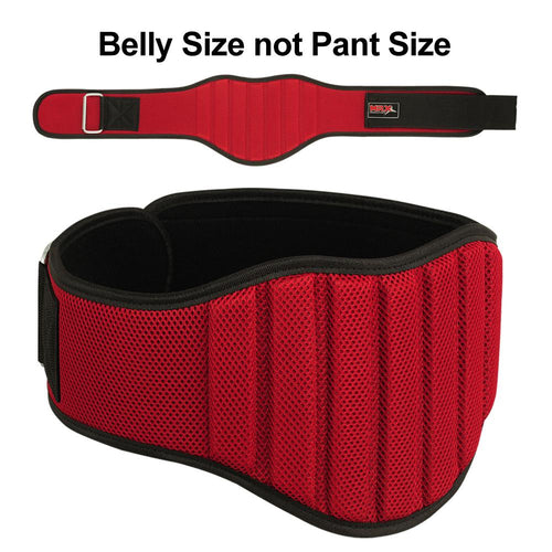 Weight Lifting Belt Gym Back Support Brace Fitness Workout Belts 8" Wide Red S