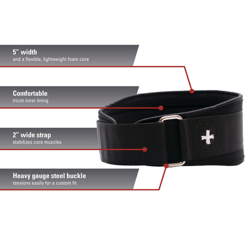Weightlifting Belt with Flexible Ultra-light Foam Core, 5-Inch, Medium
