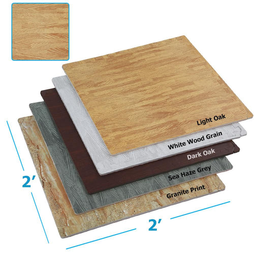Interlocking EVA Foam Mat Cushion Flooring Tiles, Light Oak Pattern - Set of 25 (2' x 2') Covers 100 sq.ft. for Gym Workout Exercise