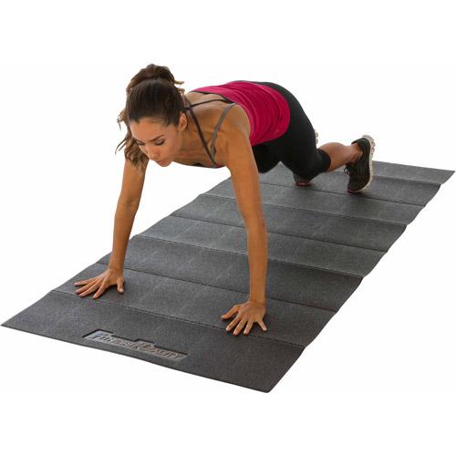 Fitness Reality Water-Resistant PVC Exercise Equipment Mat, Black