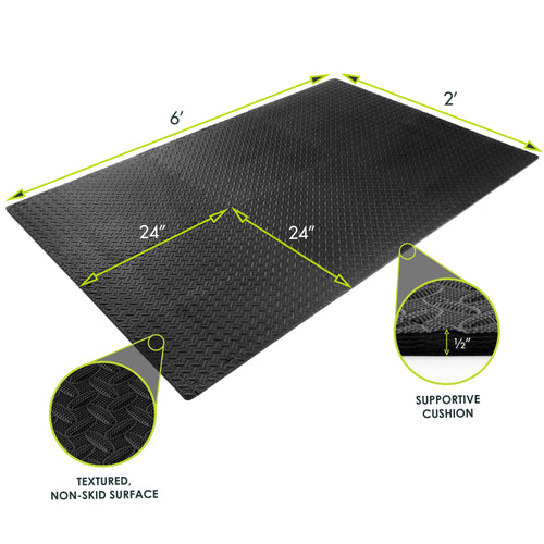 Puzzle Exercise Mat, 1/2" Thick EVA Foam Interlocking Tiles