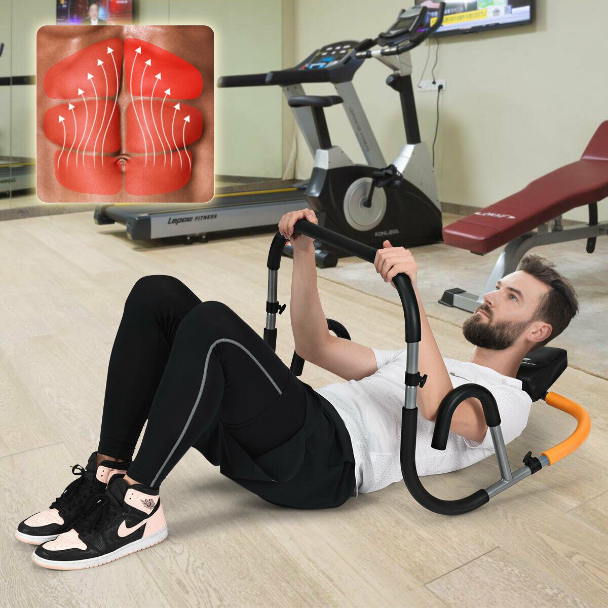  Fitness Crunch Abdominal Exercise Workout Machine for Glider Roller & Pushup
