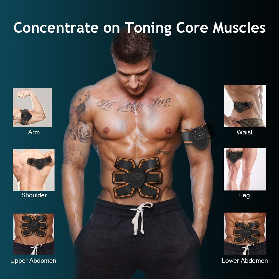 With 10 EXTRA Gel Pads & E-Book | Arm & Leg Trainer | Portable Office, Home & Gym Fitness Equipment