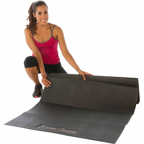 Fitness Reality Water-Resistant PVC Exercise Equipment Mat, Black