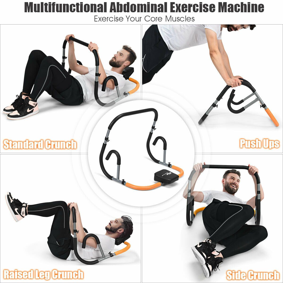 Fitness Crunch Abdominal Exercise Workout Machine for Glider Roller & Pushup