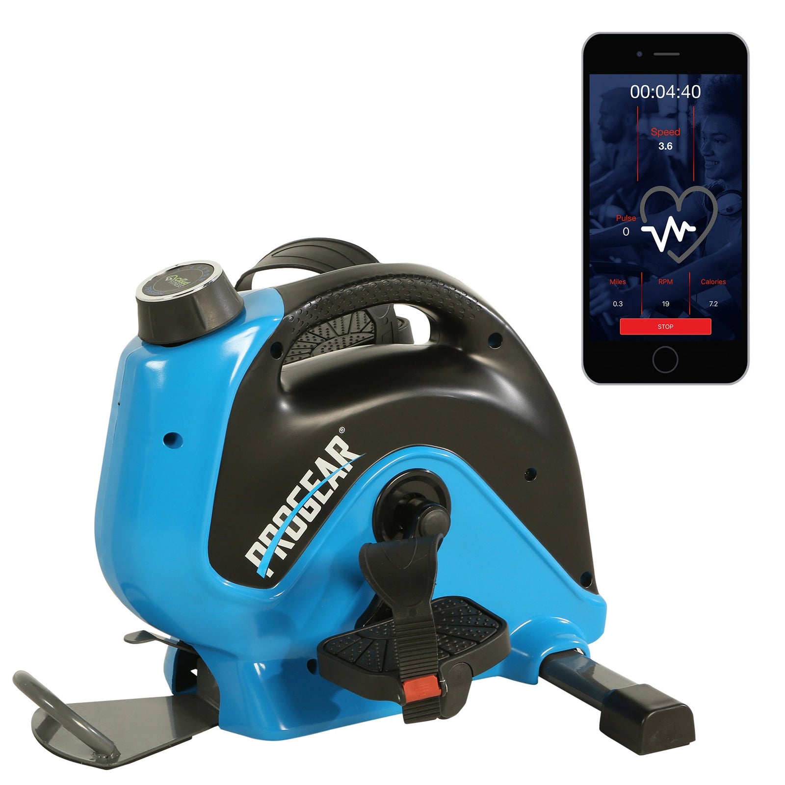 Under Desk Exercise Bike with Extendable Wheel Holder and Free APP