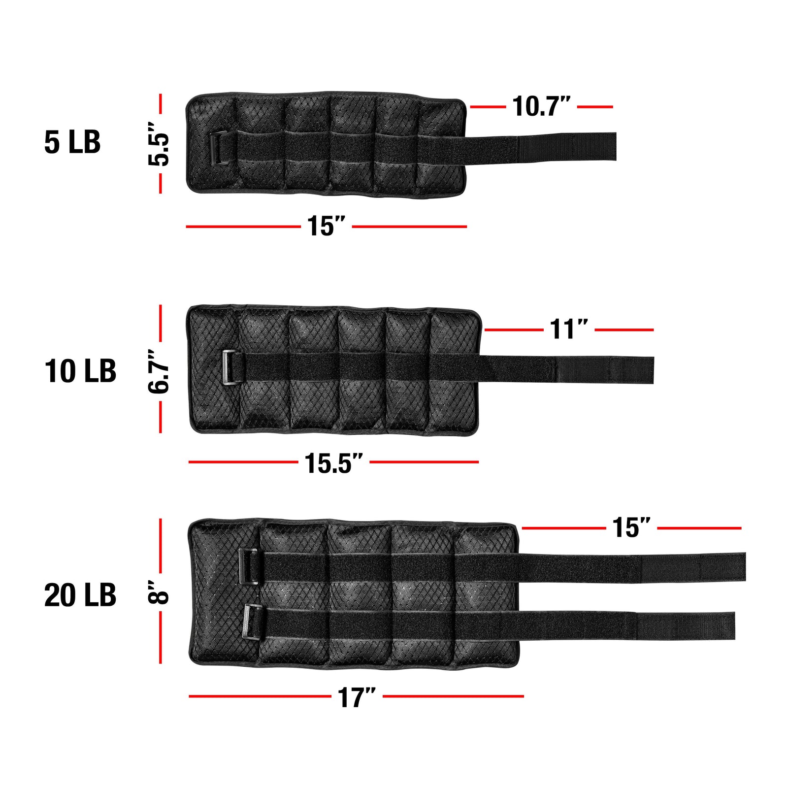 Fuel Pureformance Adjustable Wrist/Ankle Weights, 20-Pound Pair