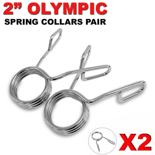Fitness Maniac 2 X Olympic 2 inch Spring Collar Weight Bars Clips Dumbbell Barbell Clamp Bar Gym