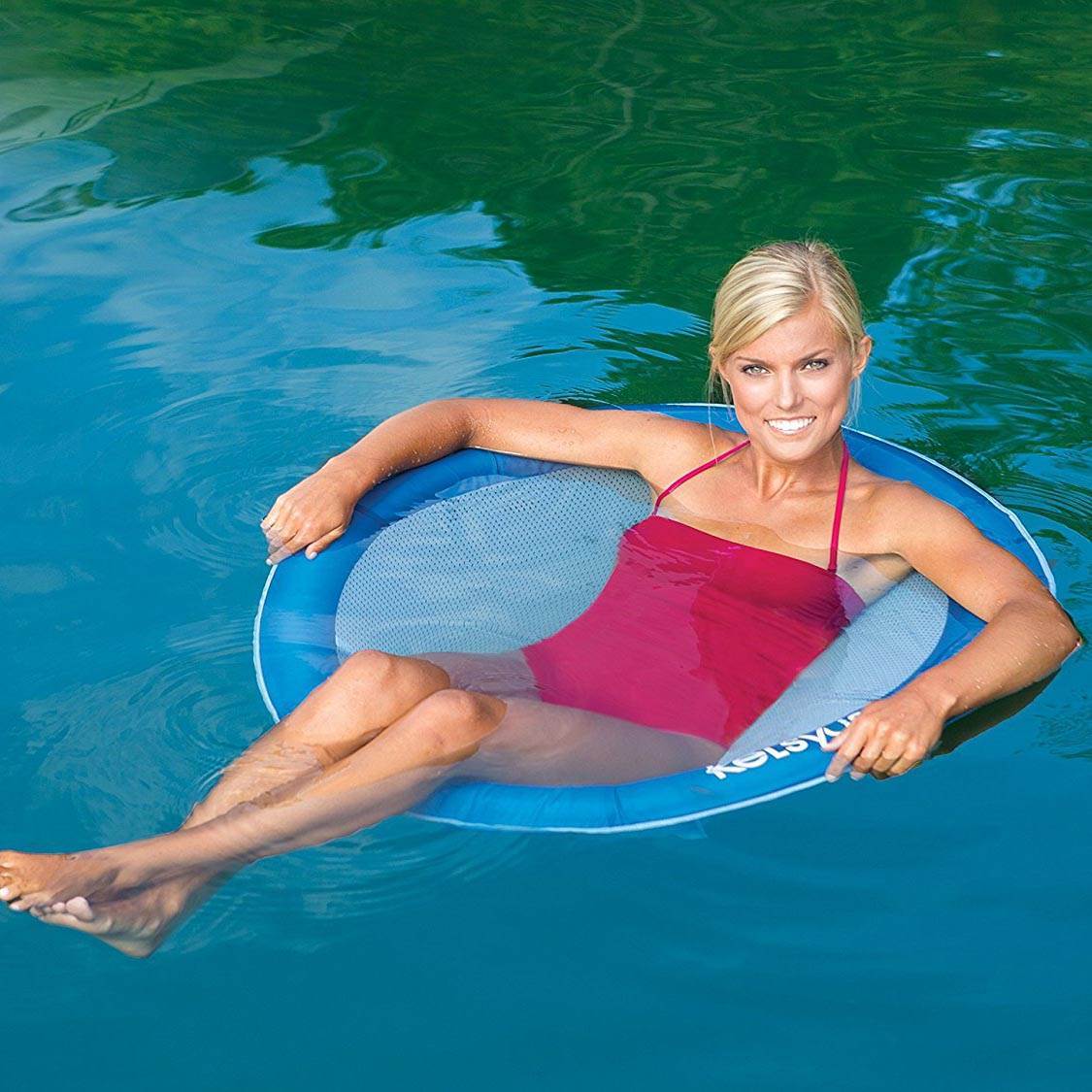 Float A Round Swimming Pool Mesh Seat Adult Floating Chair, Blue